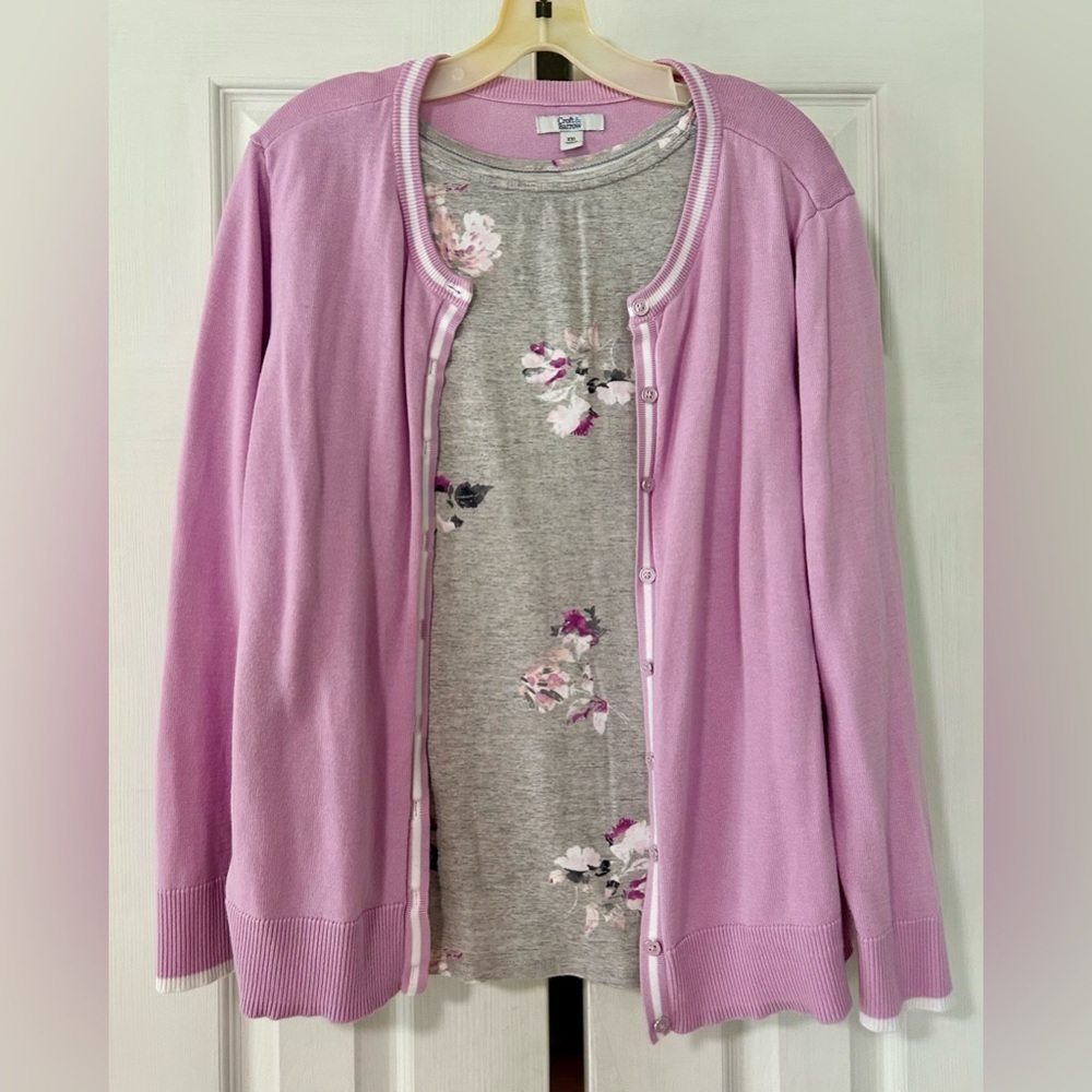 Cardigan set Croft & barrow woman shirt size xlarge sweater xxlarge lot 2